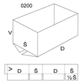 klopová krabice typ 0200 (podle FEFCO) 